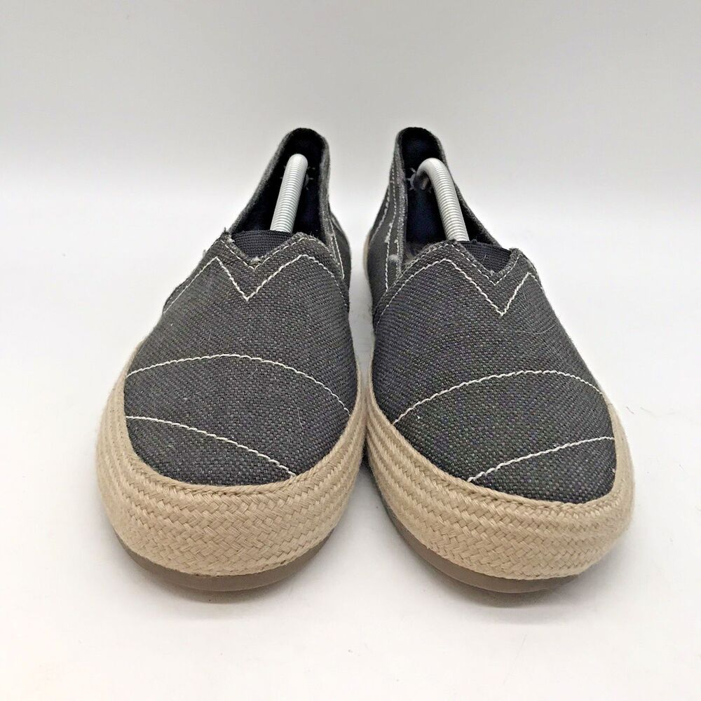 Maui Island Women's 8.5M Gray Canvas Slip On Tiki Shoes Espadrille Comfort Flats - Picture 2 of 10